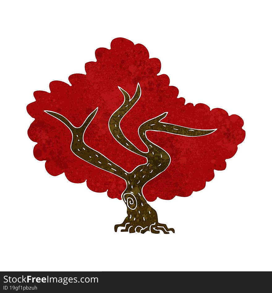 cartoon red tree