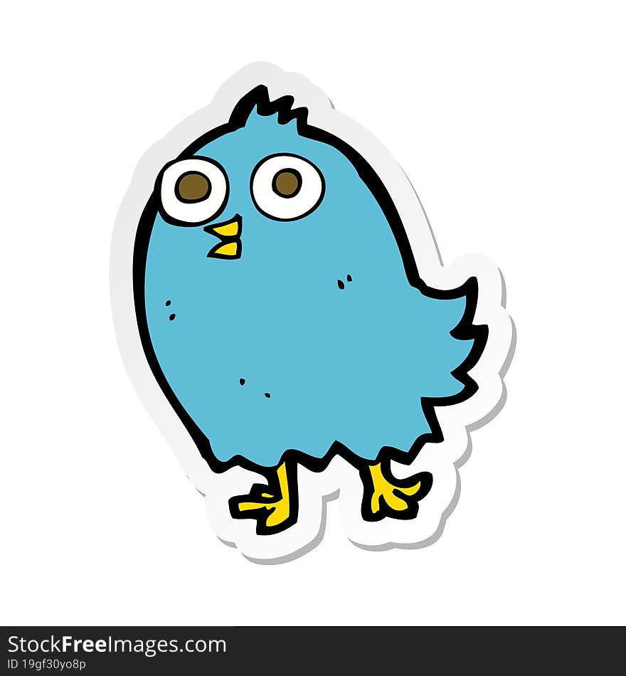 sticker of a cartoon happy bird