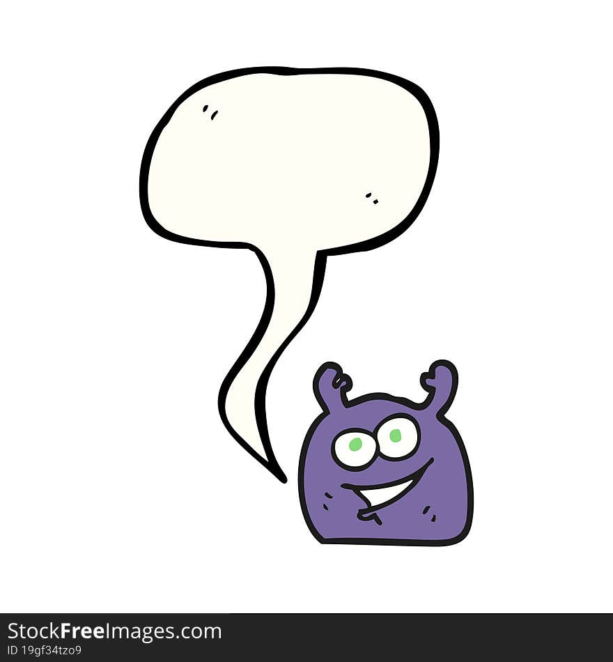 Speech Bubble Cartoon Little Alien