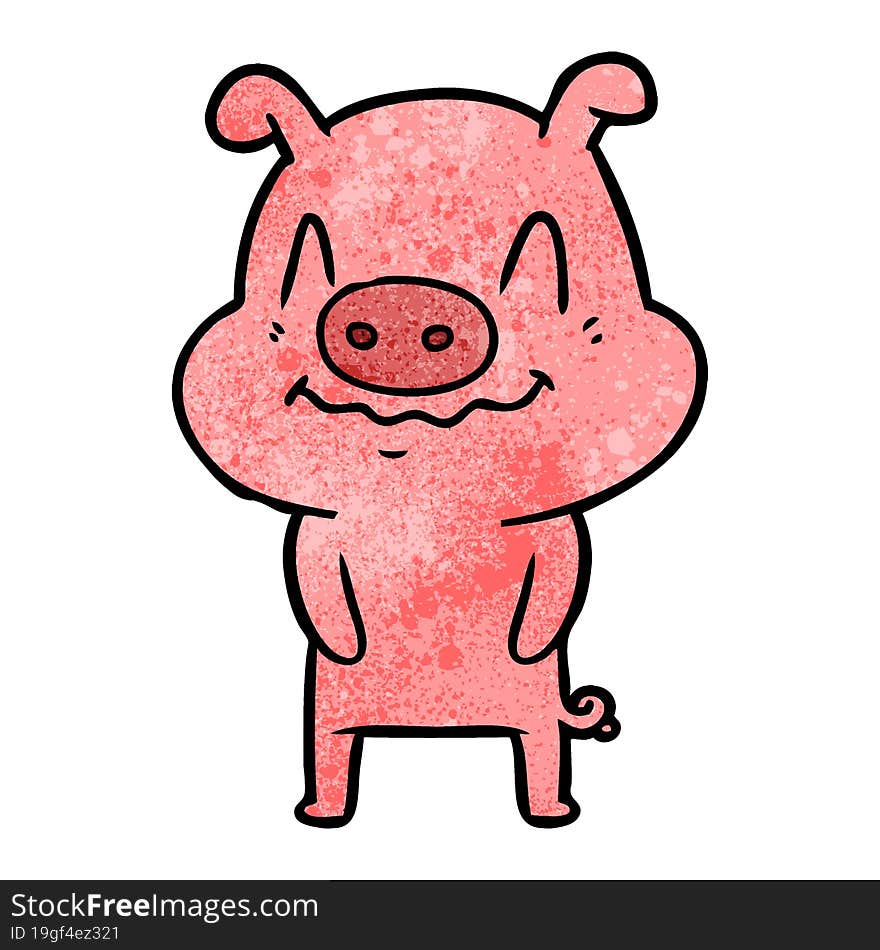 nervous cartoon pig. nervous cartoon pig