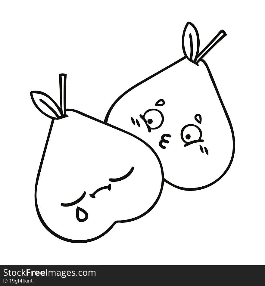 Line Drawing Cartoon Pears