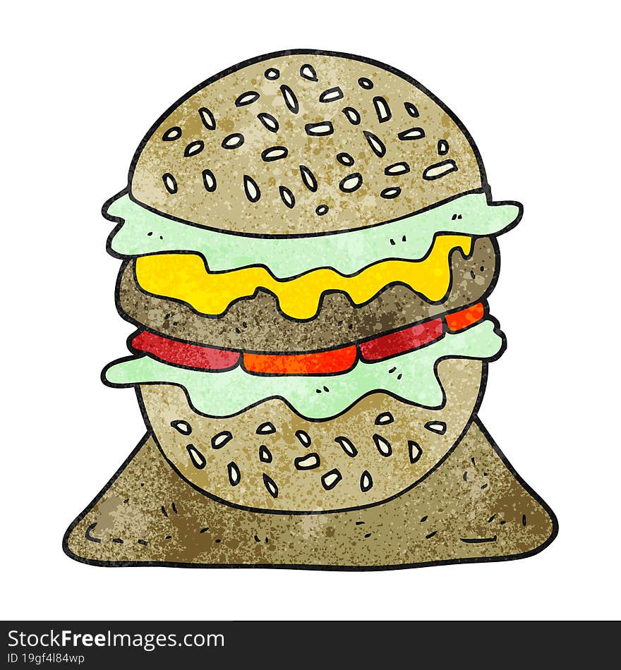 textured cartoon tasty burger