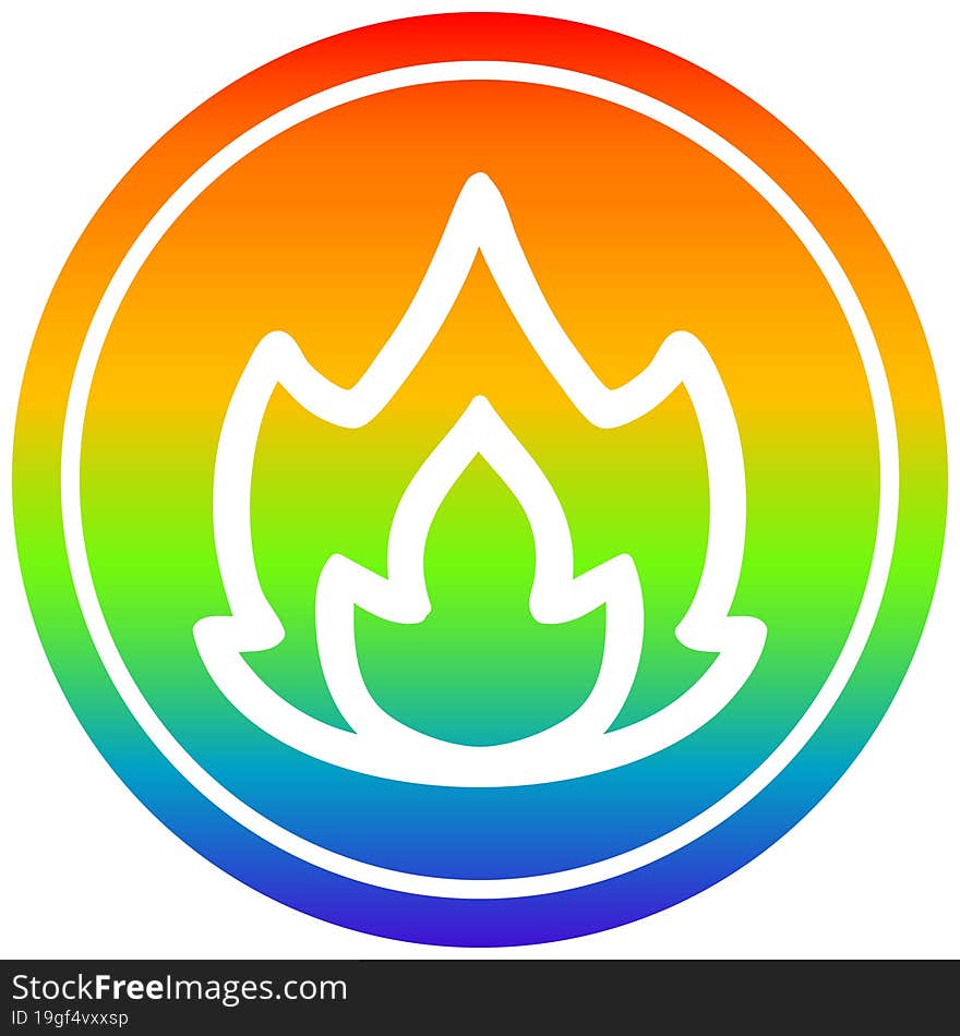 simple flame circular in rainbow spectrum