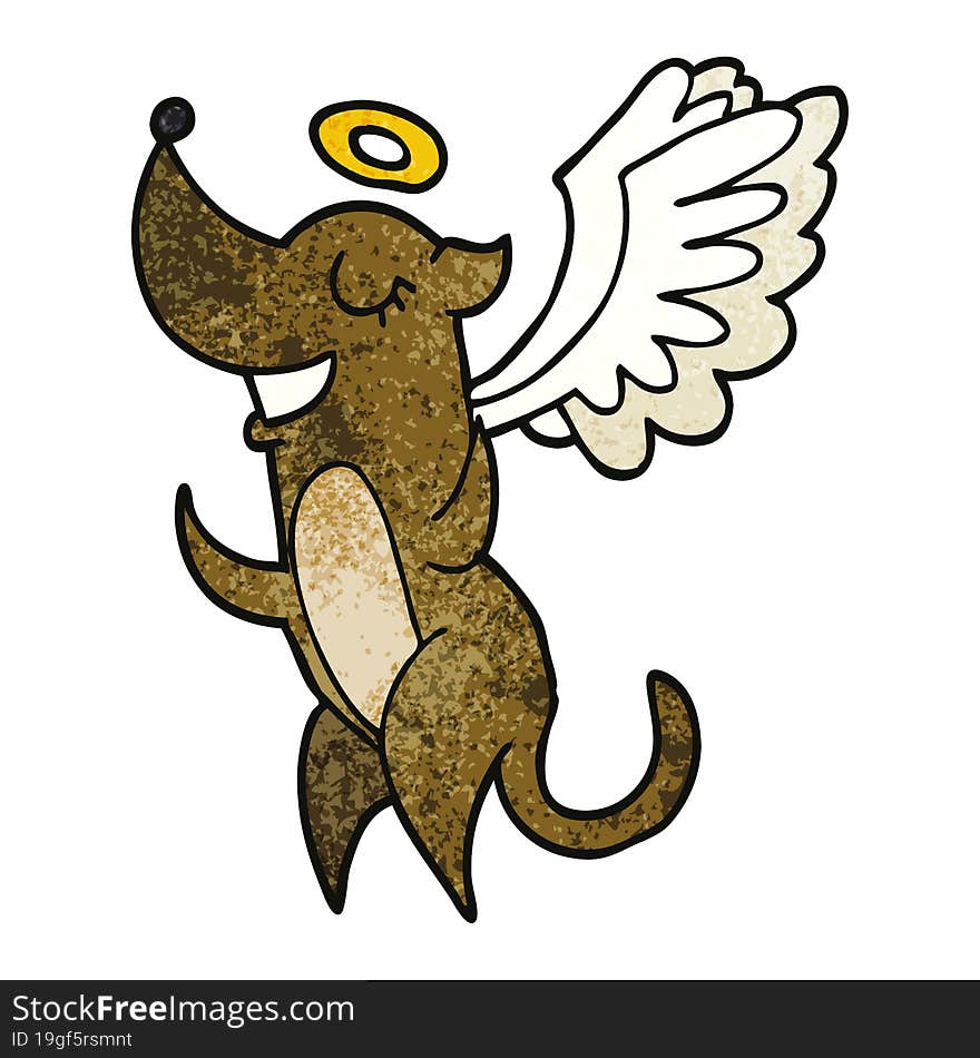 cartoon doodle angel dog