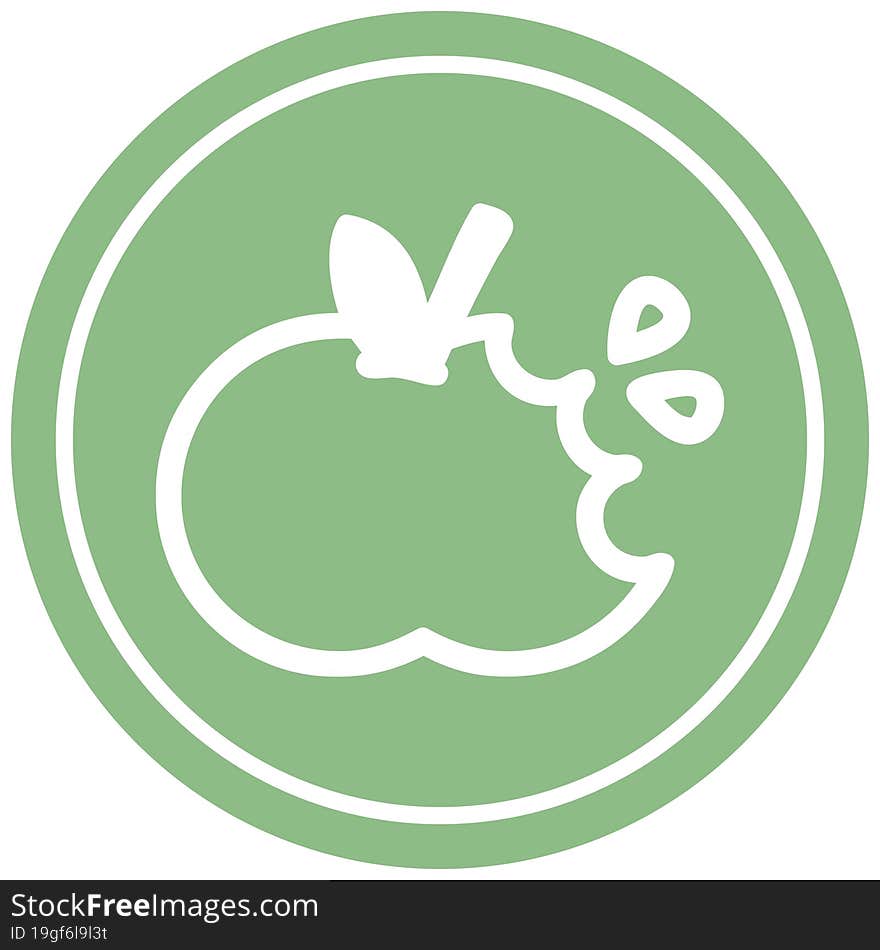 bitten apple circular icon