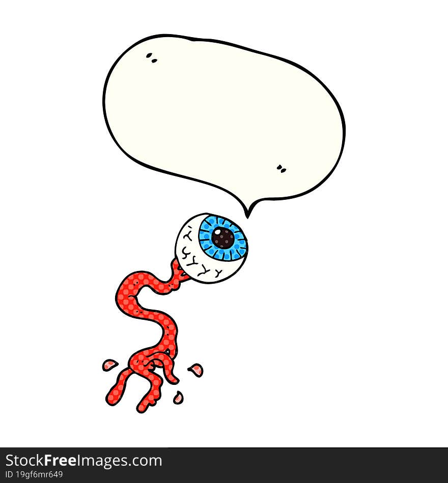 comic book speech bubble cartoon gross eyeball