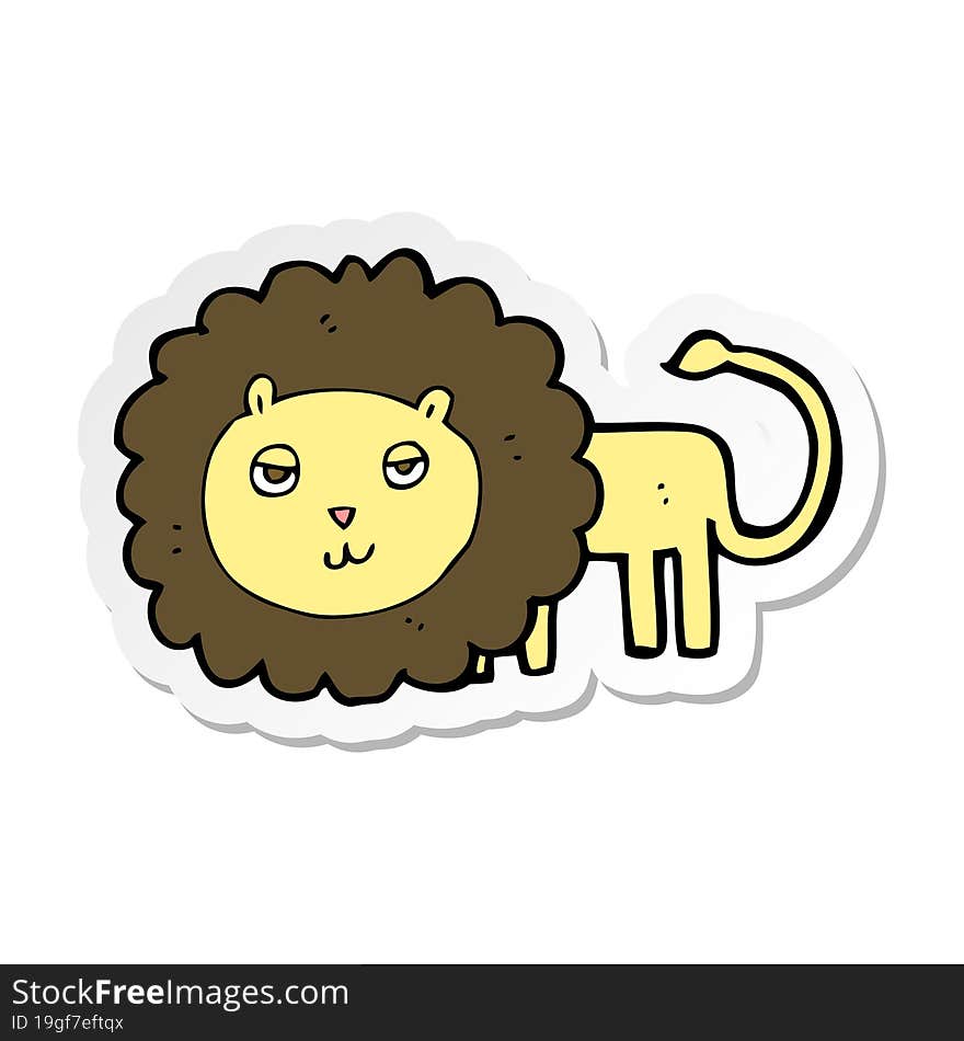 sticker of a cartoon lion