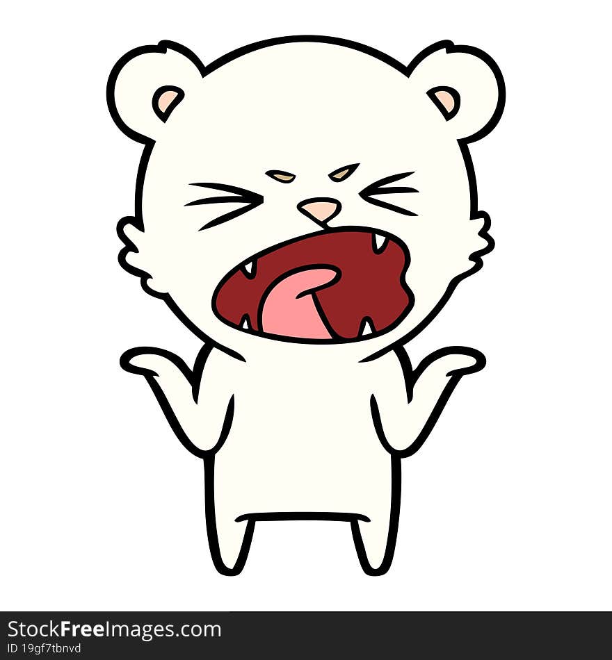 angry cartoon polar bear. angry cartoon polar bear