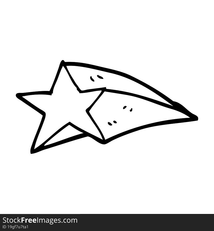 Line Drawing Cartoon Shooting Star