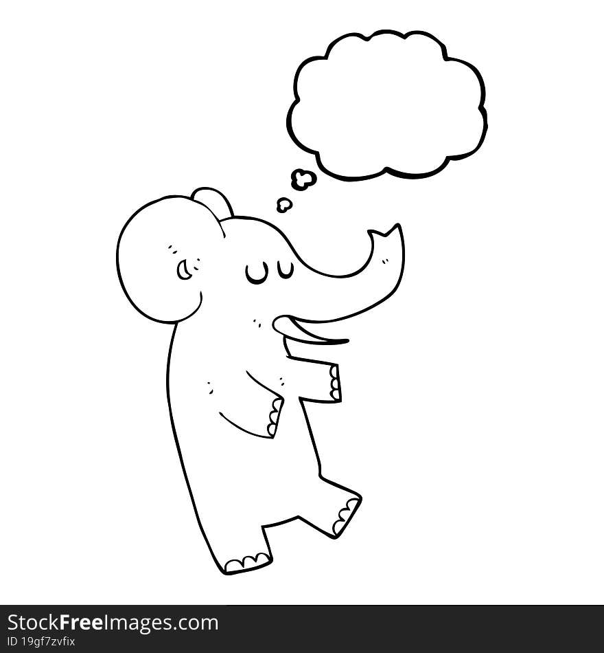 thought bubble cartoon dancing elephant