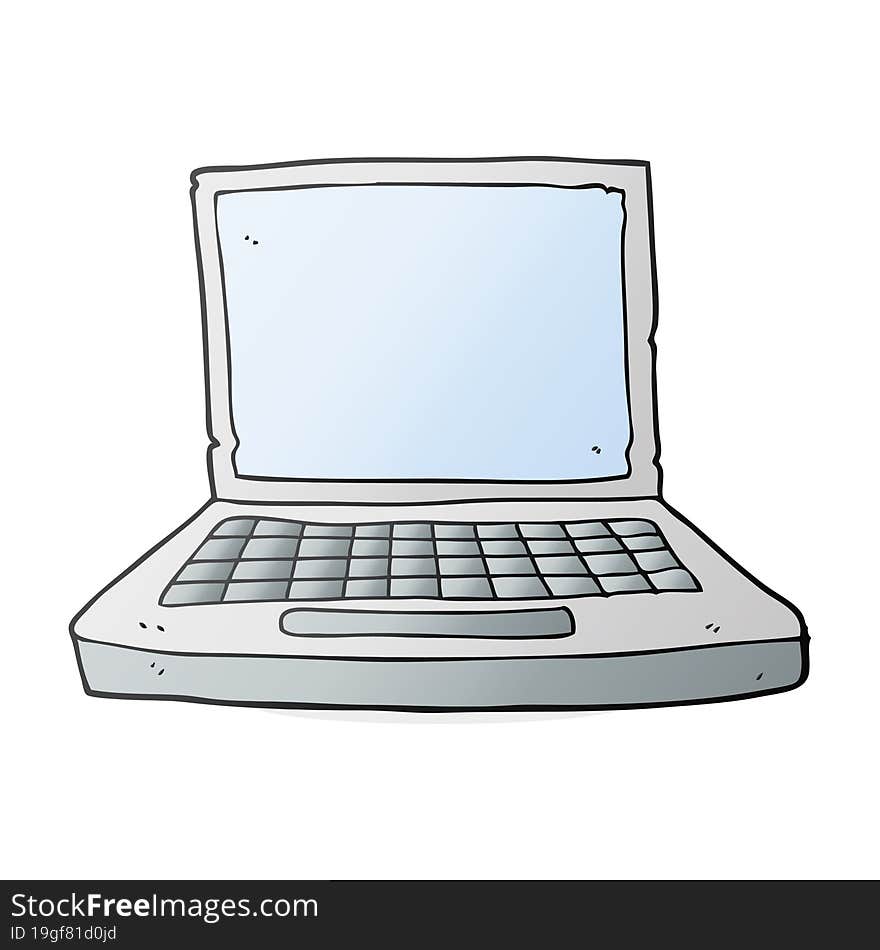 freehand drawn cartoon laptop computer