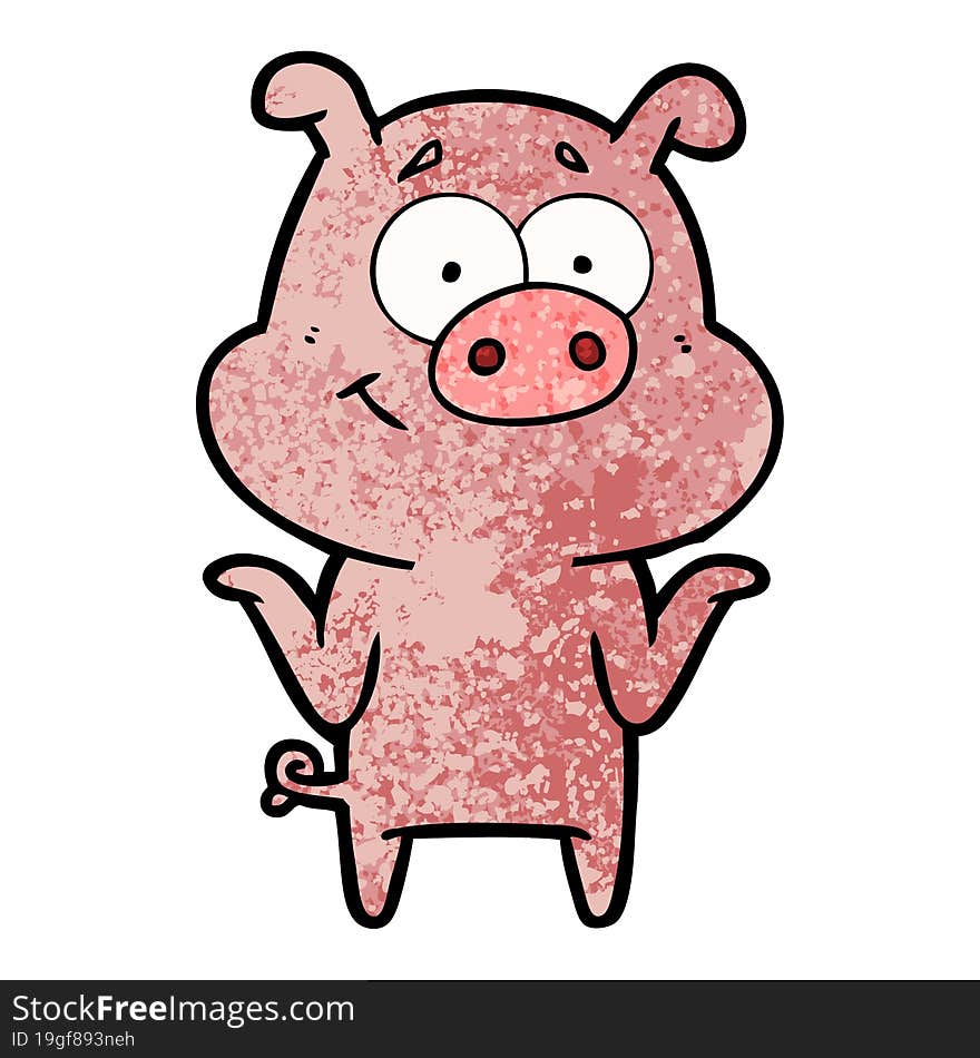 happy cartoon pig. happy cartoon pig