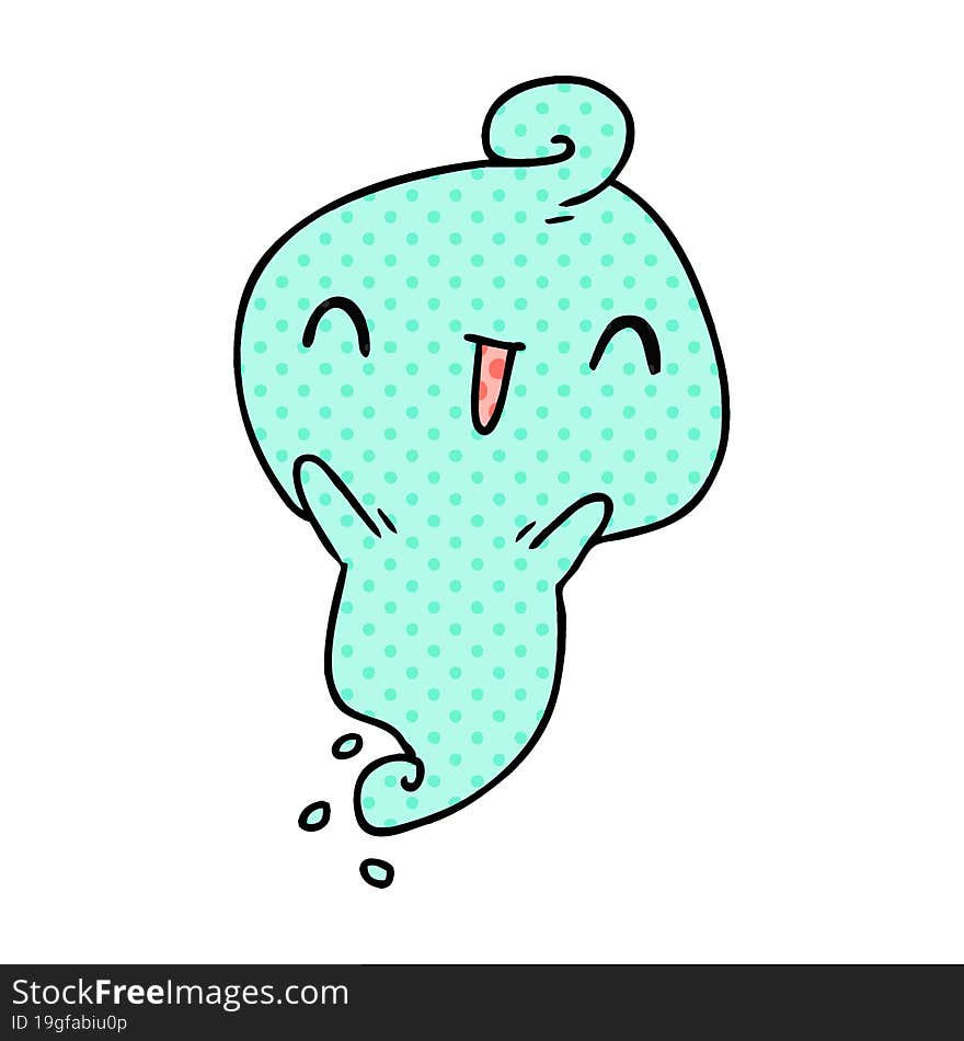 cartoon illustration kawaii cute dead ghost. cartoon illustration kawaii cute dead ghost