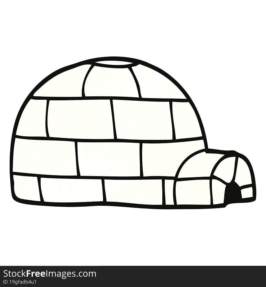 cartoon doodle ice igloo