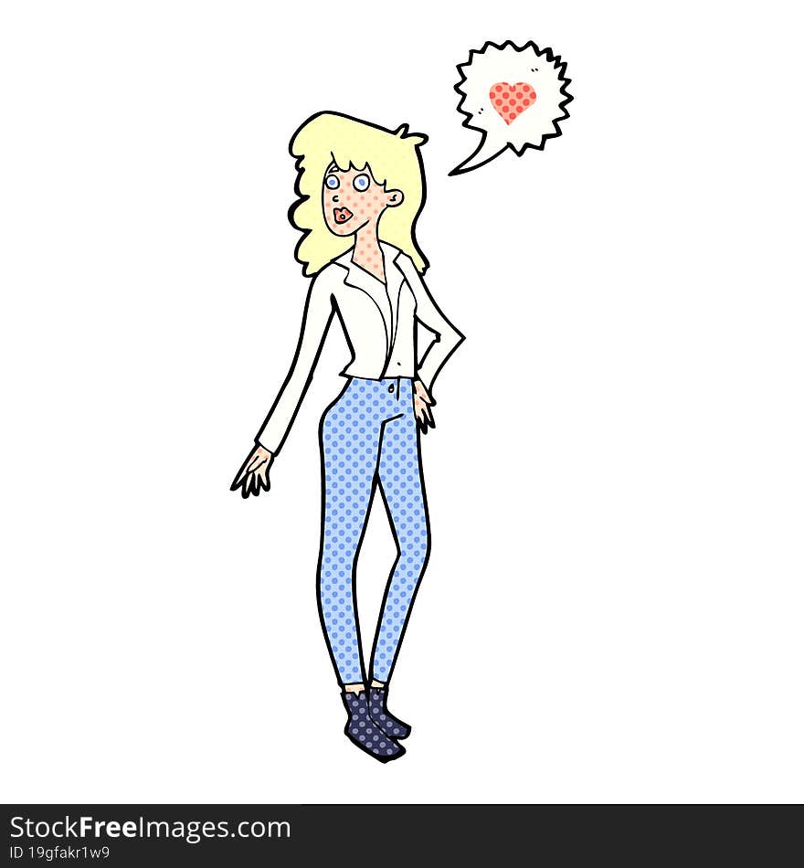 cartoon woman in love