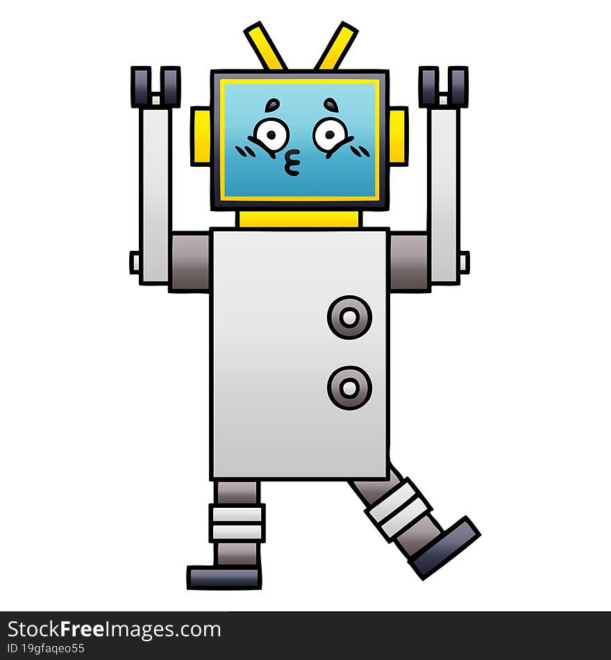 Gradient Shaded Cartoon Robot