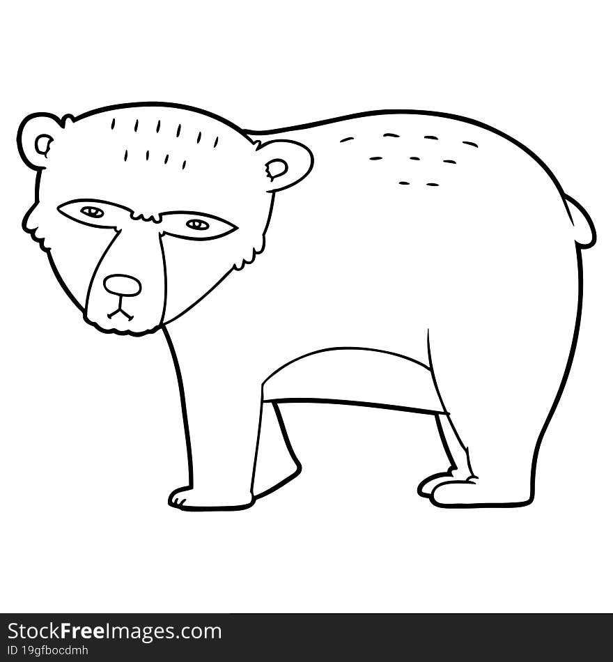 cartoon serious bear. cartoon serious bear