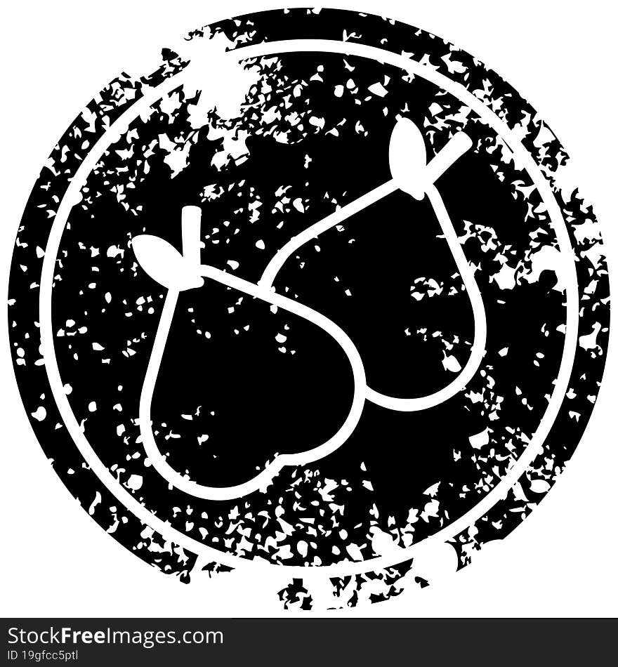 organic pears distressed icon