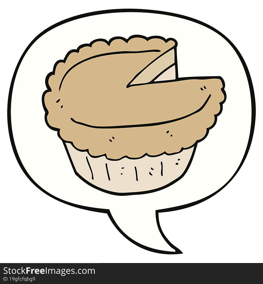 Cartoon Pie And Speech Bubble