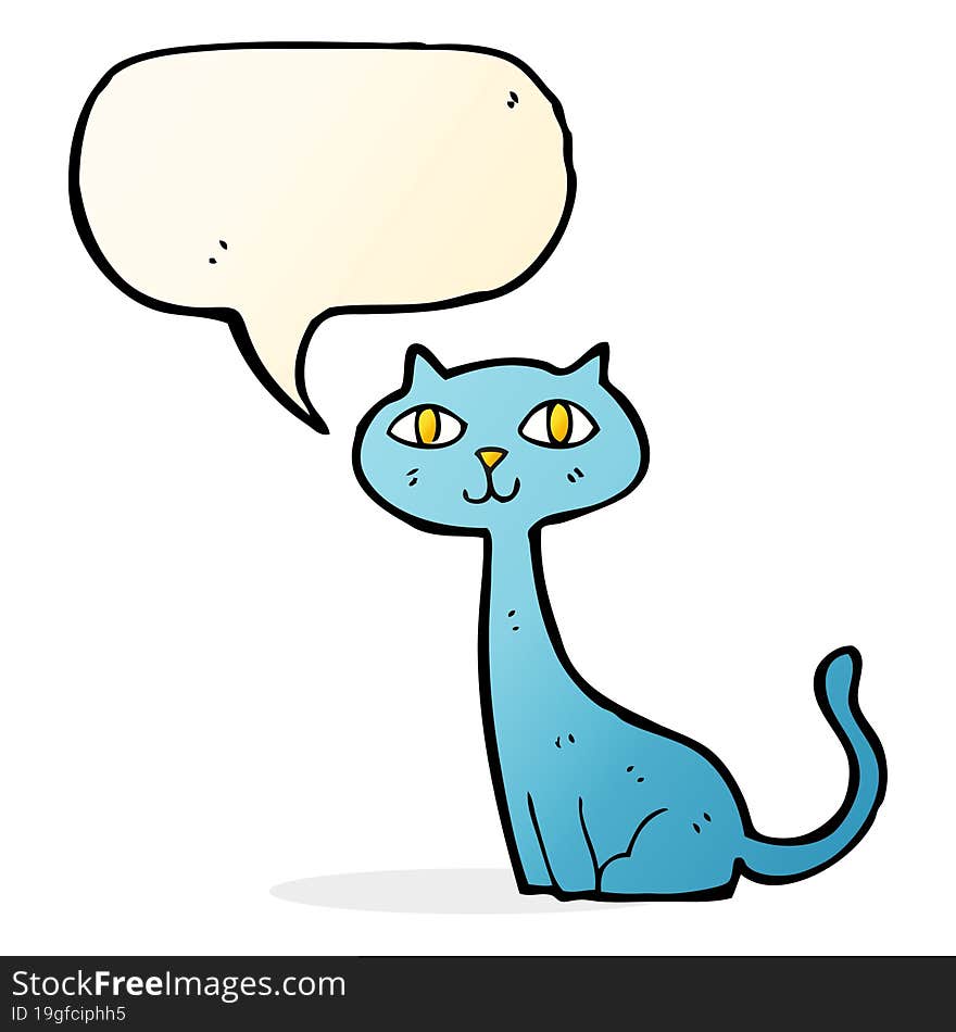 cartoon cat with speech bubble