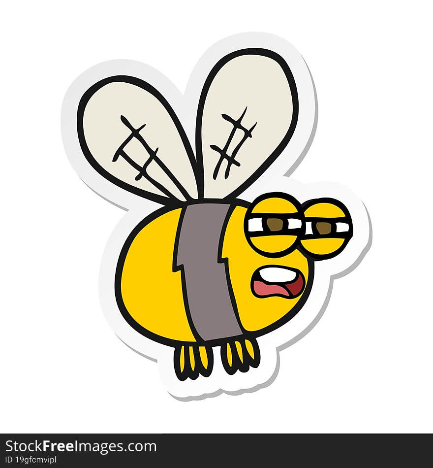 sticker of a cartoon bee