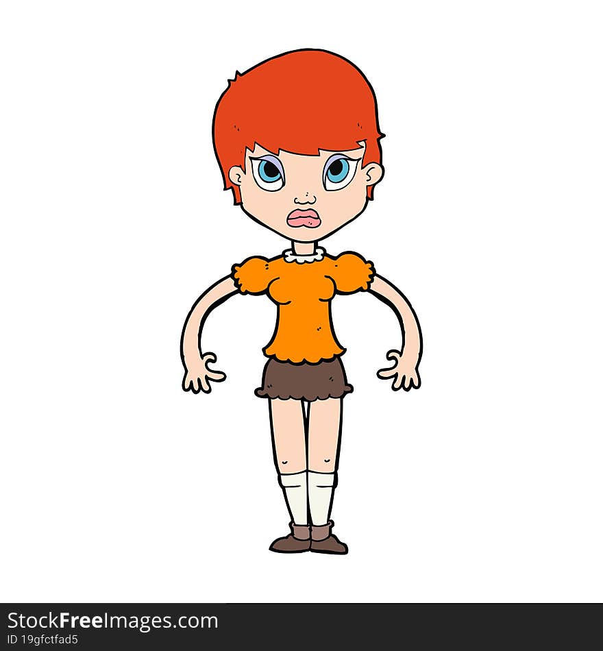 cartoon woman looking annoyed