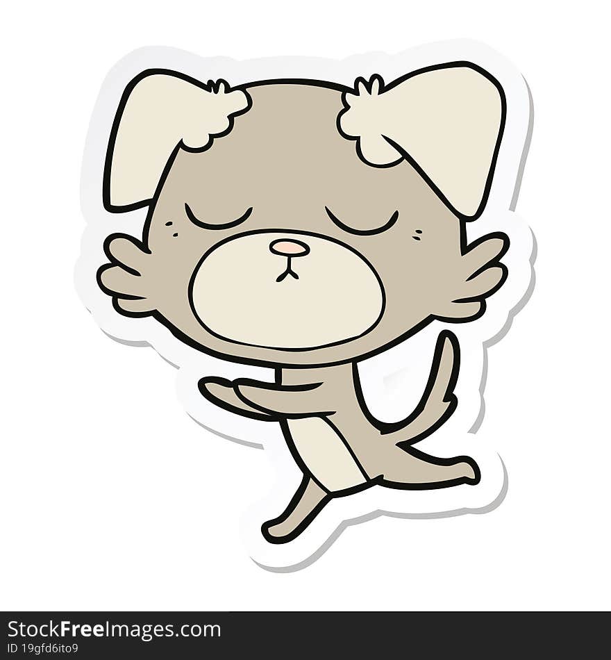 Sticker Of A Cute Cartoon Dog