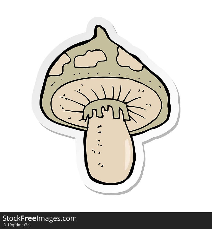 sticker of a cartoon toadstool