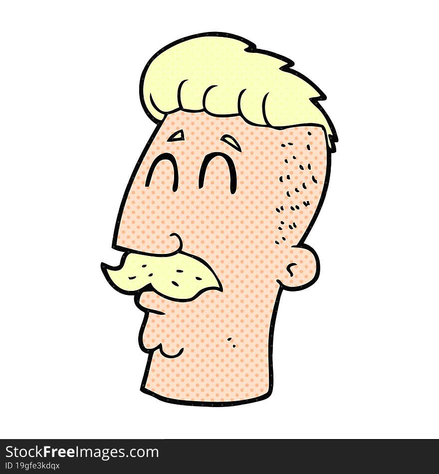 Cartoon Man With Hipster Hair Cut