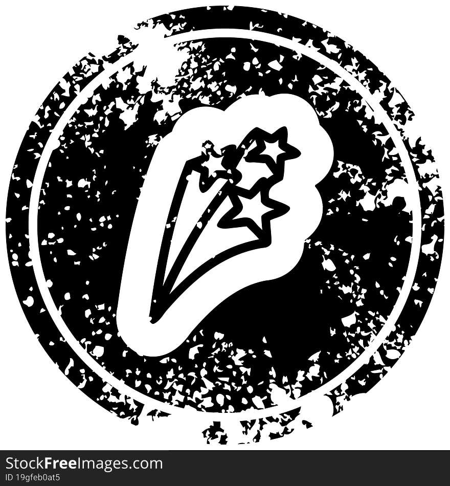 shooting stars distressed icon