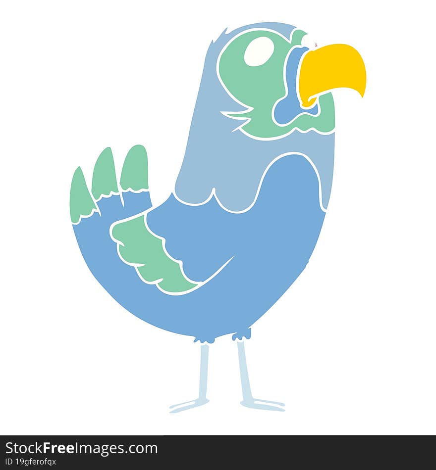 flat color style cartoon parrot