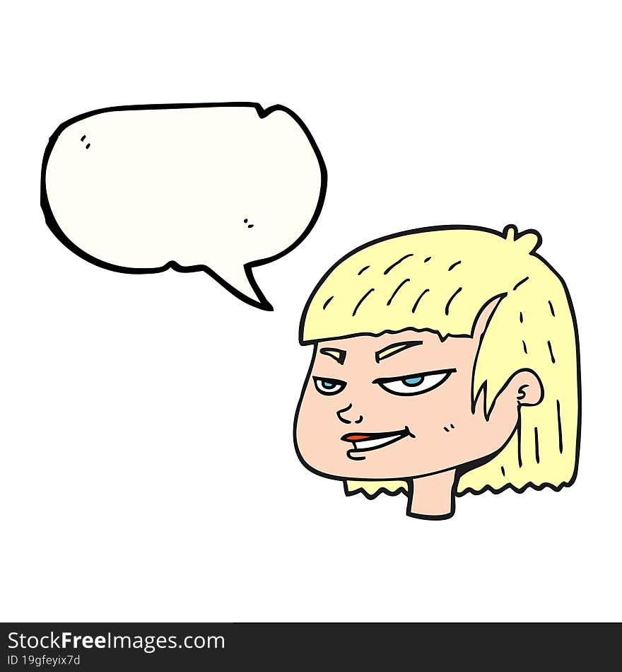 speech bubble cartoon mean looking girl