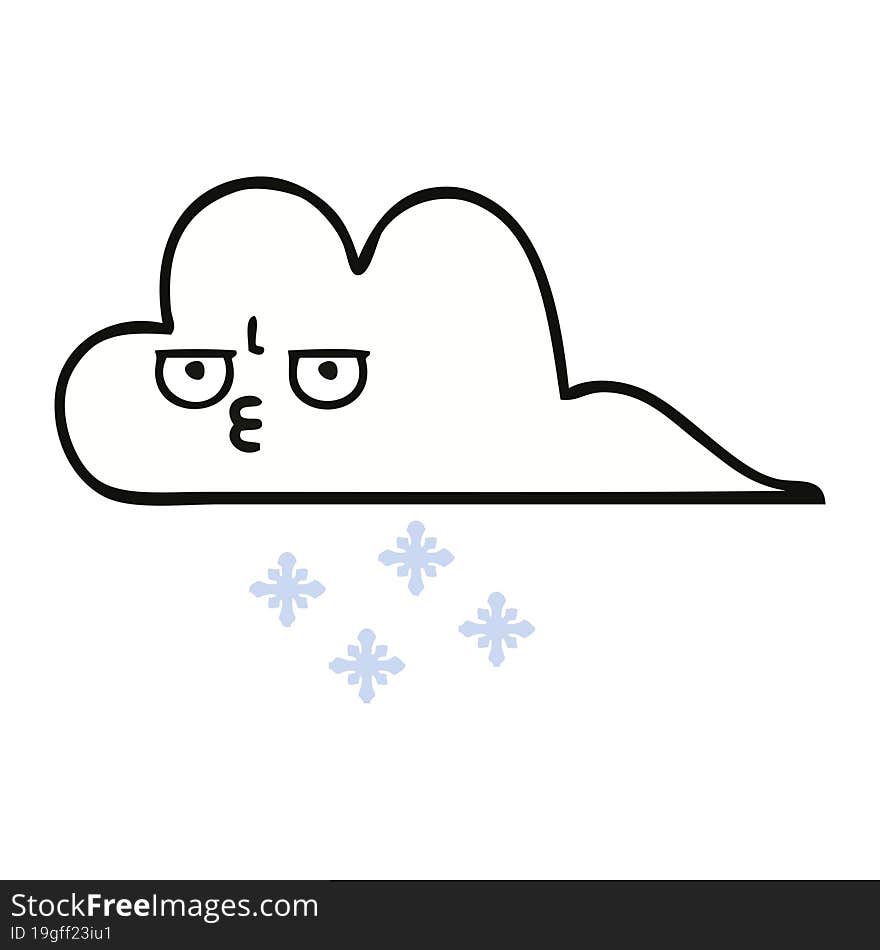 cute cartoon of a snow cloud. cute cartoon of a snow cloud