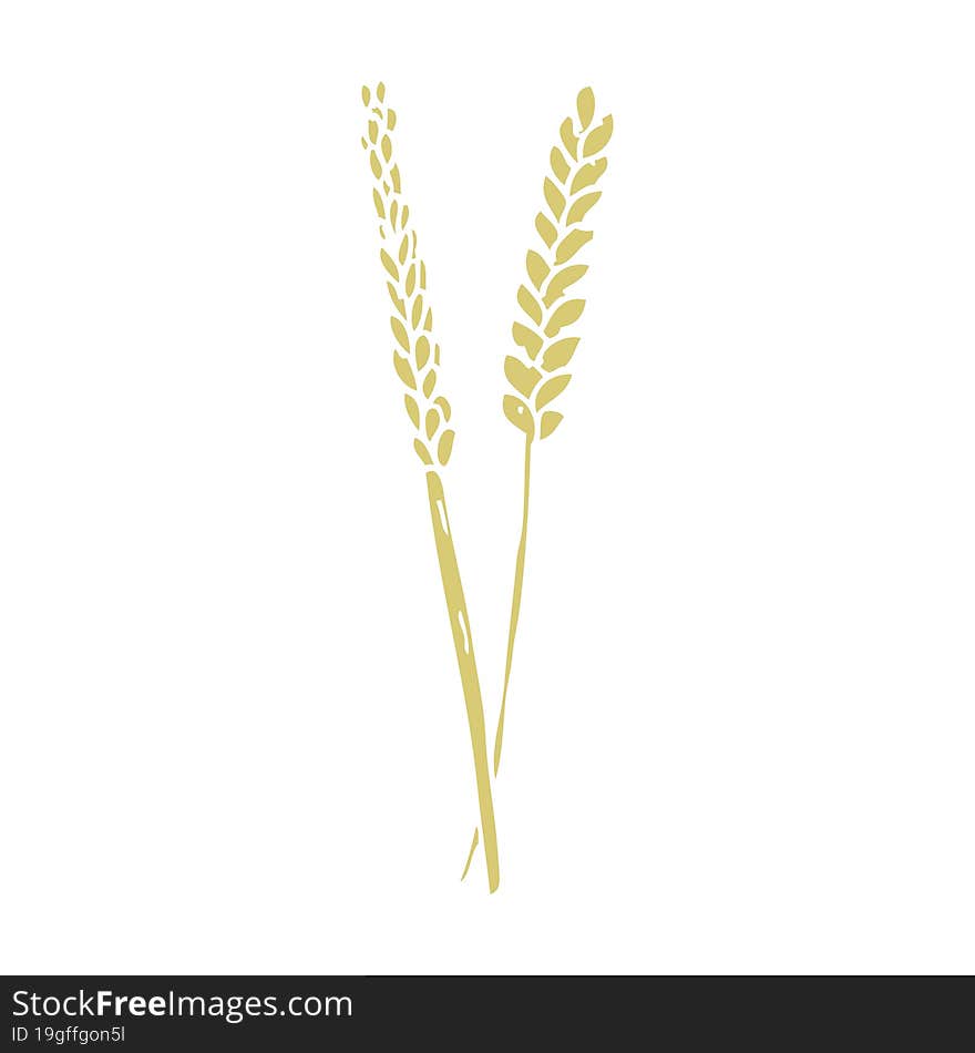 flat color illustration of a cartoon corn