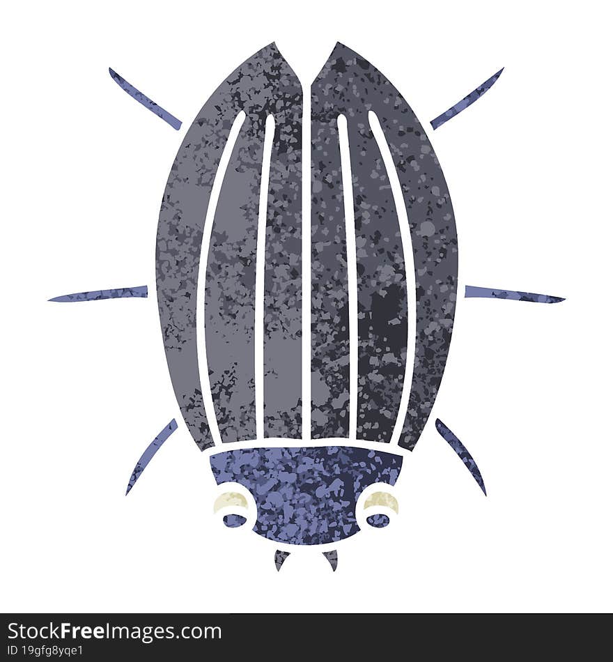 quirky retro illustration style cartoon beetle