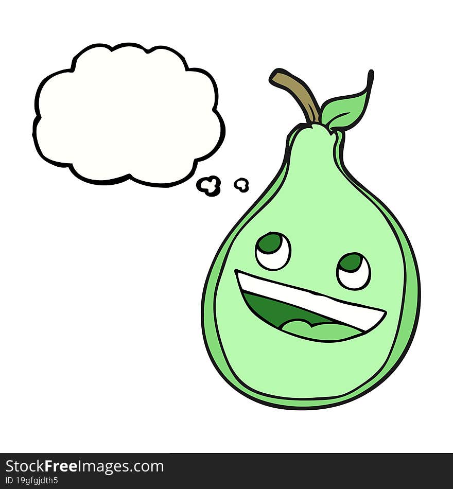 Thought Bubble Cartoon Pear