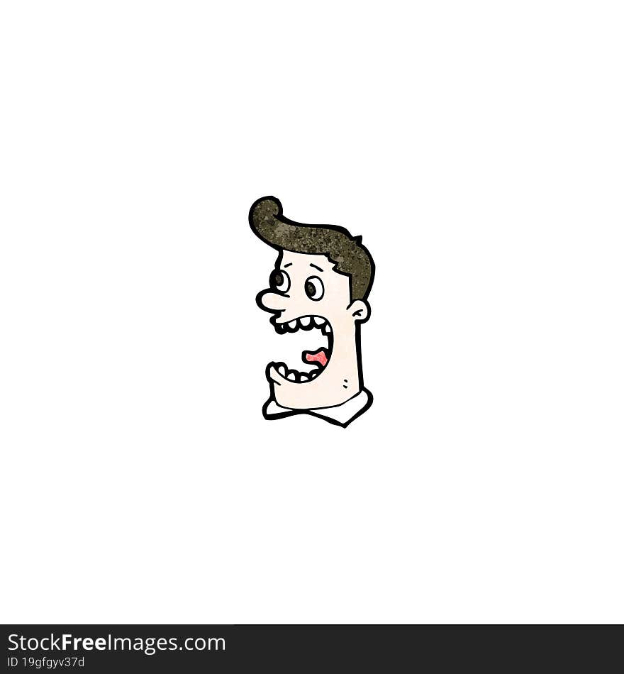 Cartoon Terrified Man