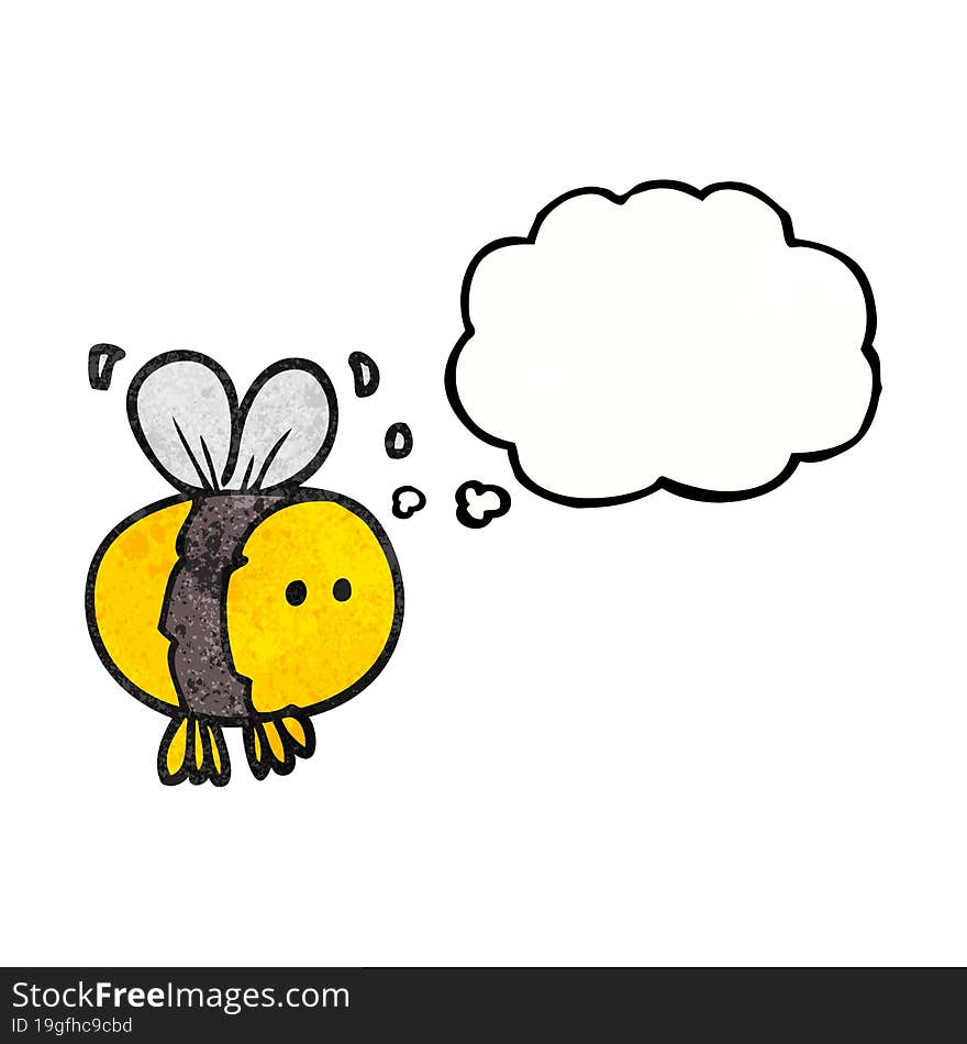 thought bubble textured cartoon bee