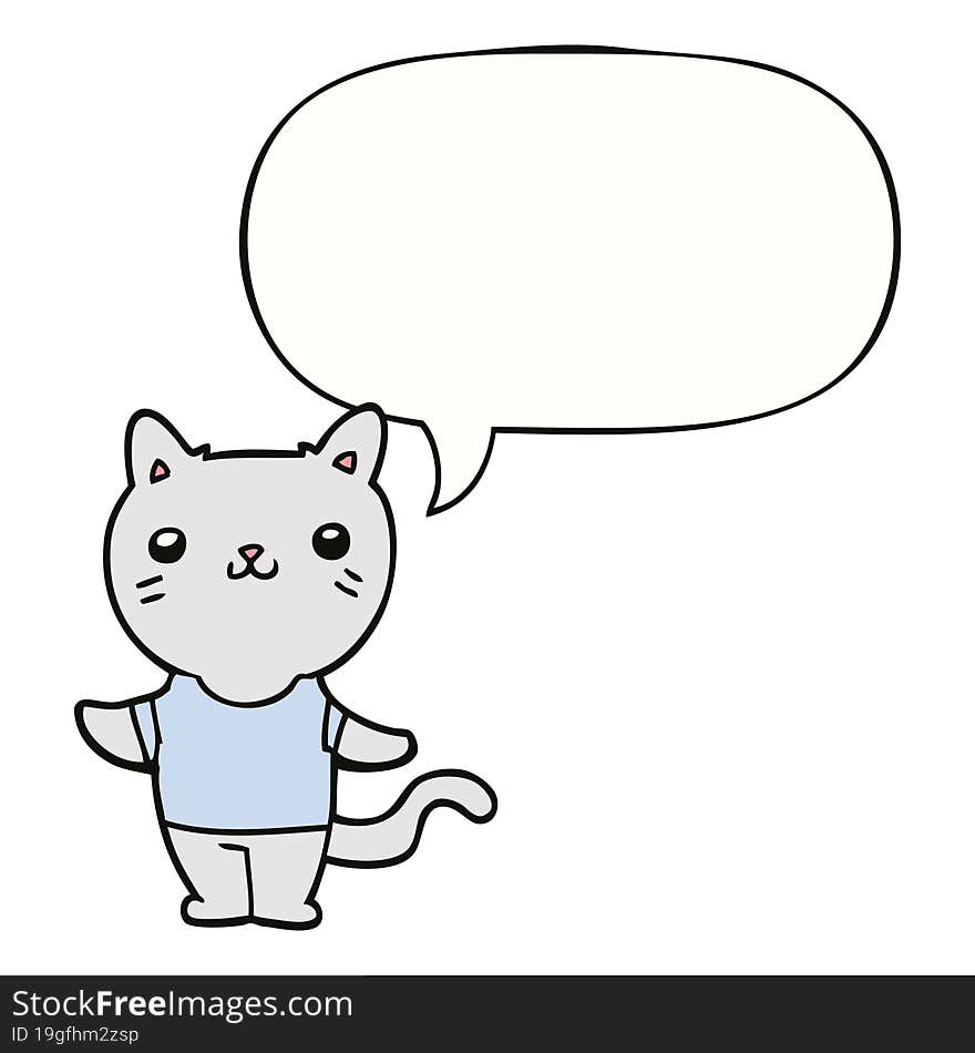 cartoon cat and speech bubble