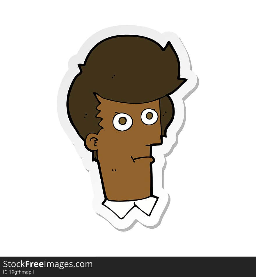 Sticker Of A Cartoon Staring Face