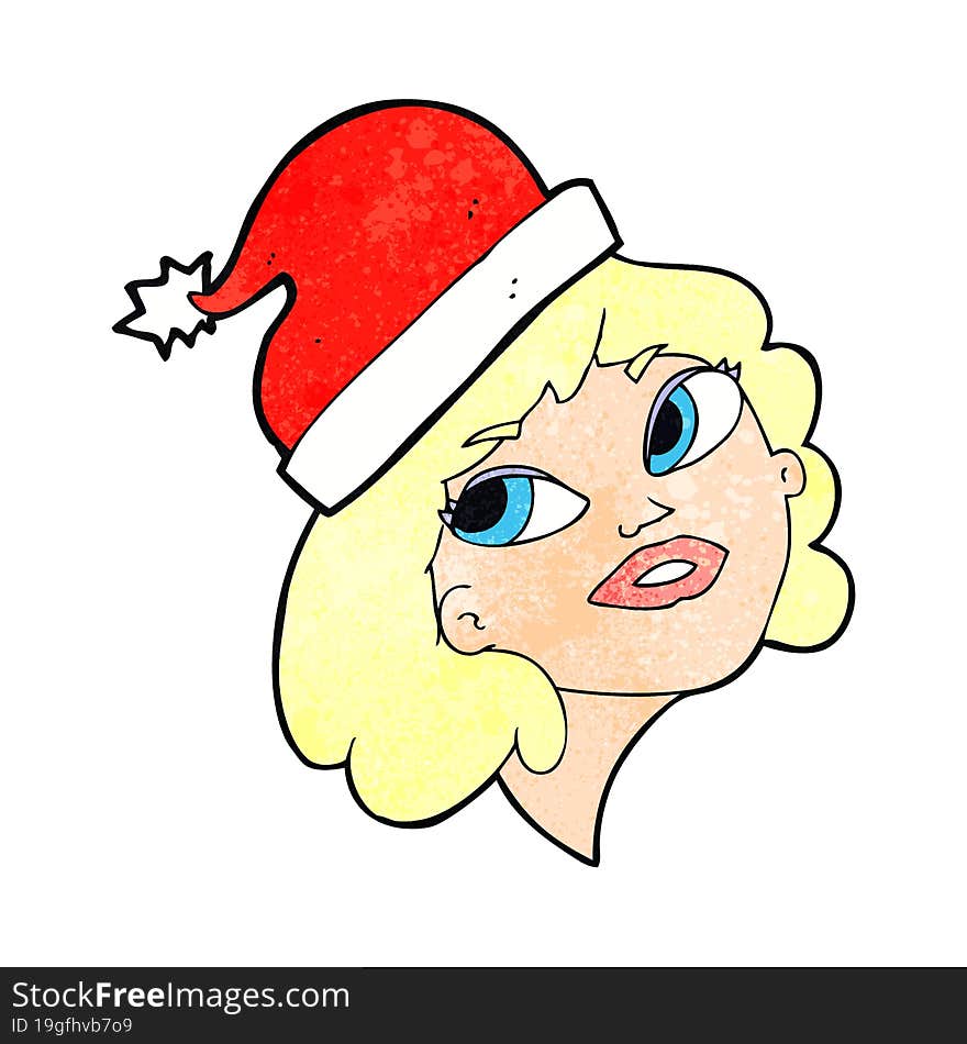 cartoon woman ready for christmas