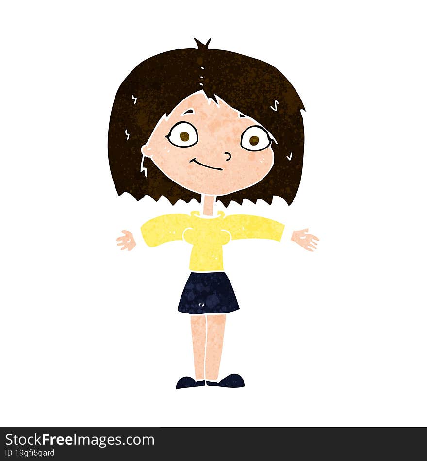 cartoon happy girl