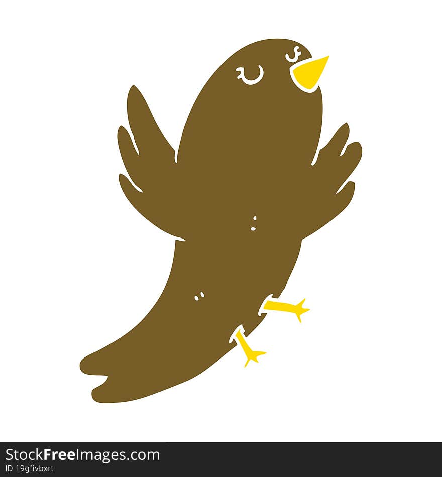 flat color style cartoon bird