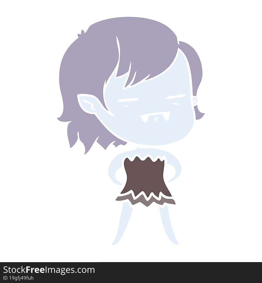 flat color style cartoon undead vampire girl