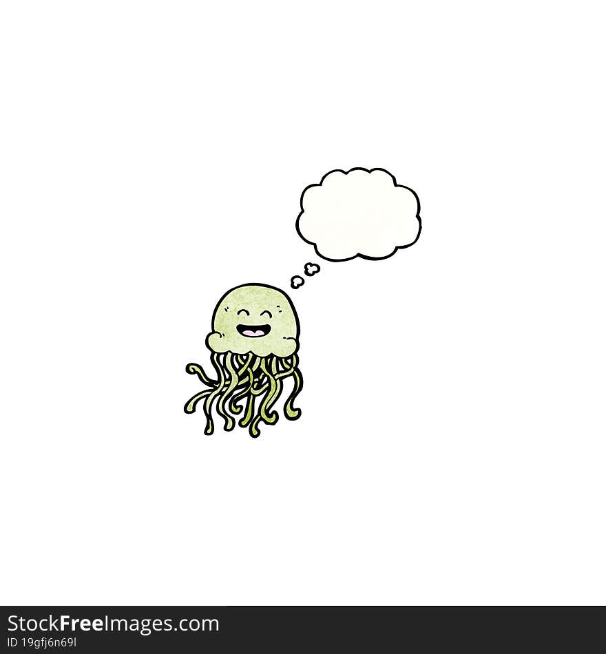 happy cartoon jellyfish