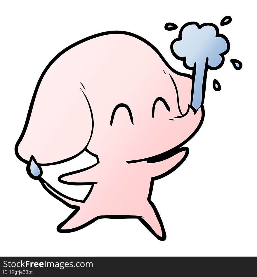 cute cartoon elephant spouting water. cute cartoon elephant spouting water