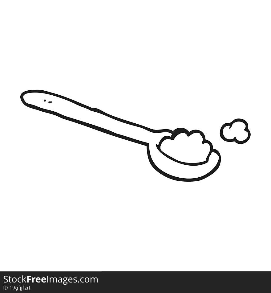 Black And White Cartoon Teaspoon Of Salt