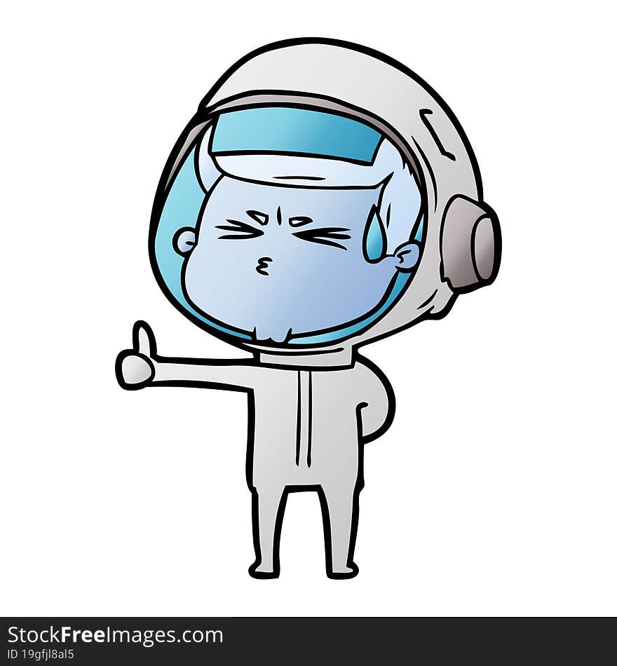 cartoon stressed astronaut. cartoon stressed astronaut