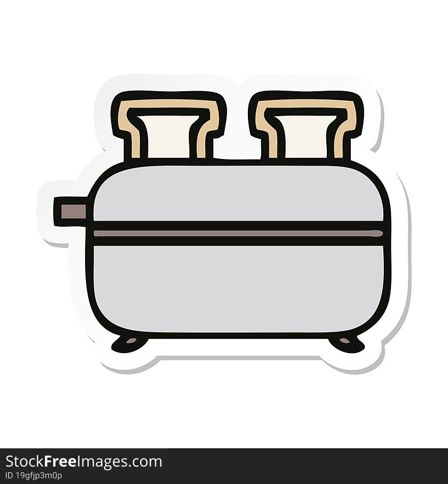 sticker of a cute cartoon double toaster