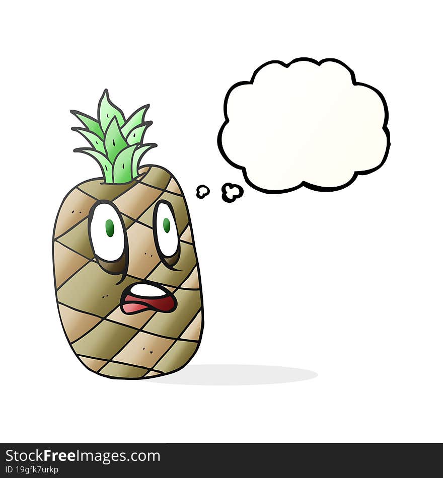 thought bubble cartoon pineapple